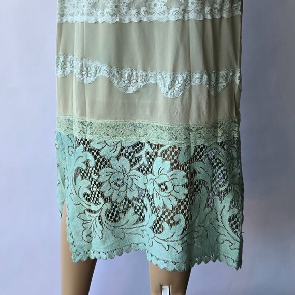 Sage Green Lace Maxi Skirt | Roselani Jasmin | Size Medium - Large - Picture 3 of 11